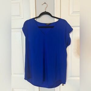 Express Women's Royal Blue V-Neck Blouse